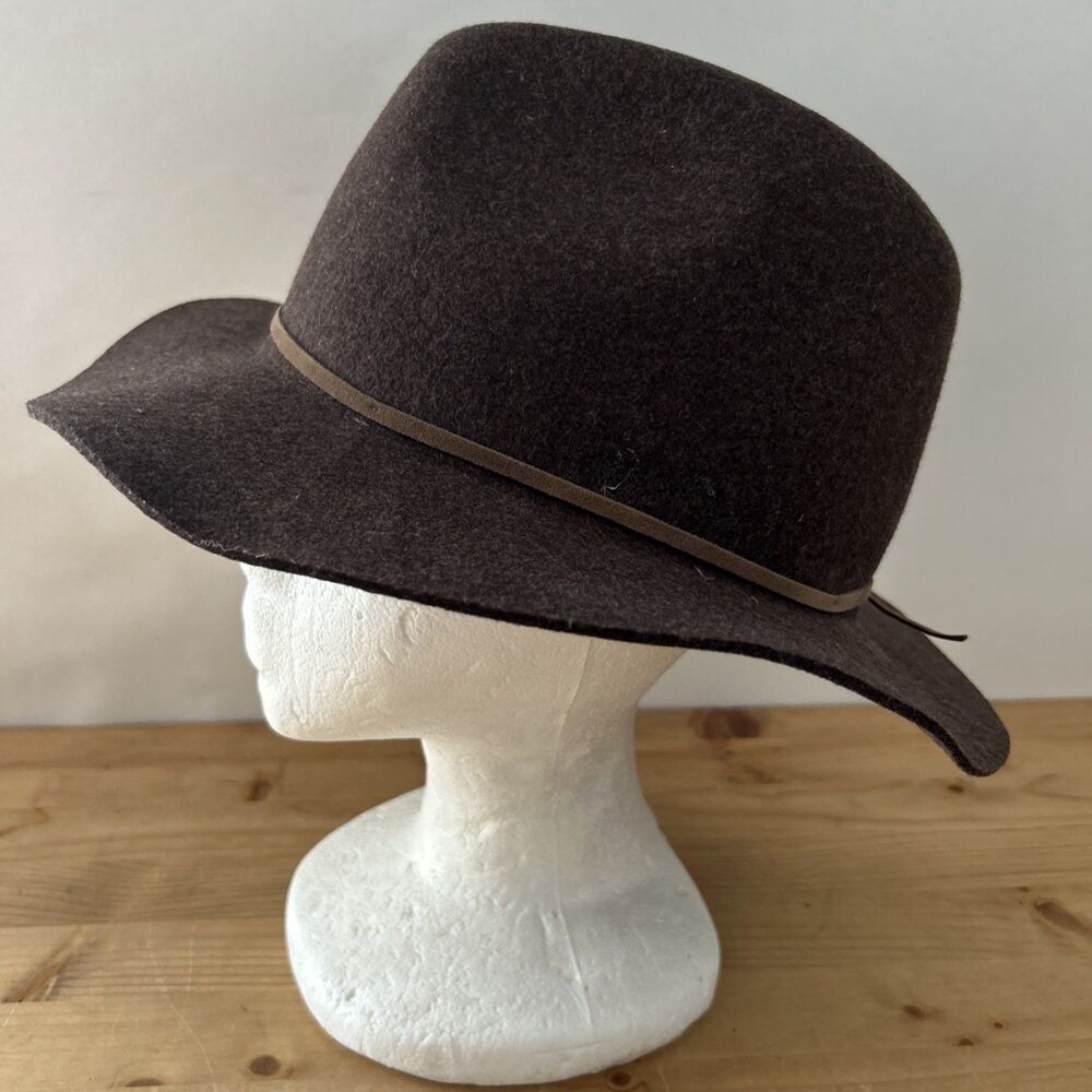 Conner Australian Hat Brown Wool Felt Adjustable Western-Style w Leather Band